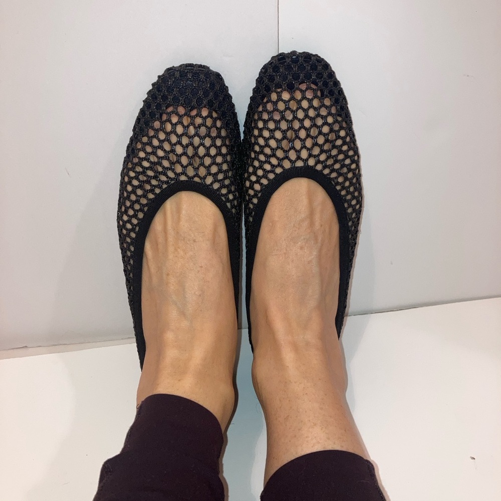 H&M Black Mesh Ballet Flats size 7